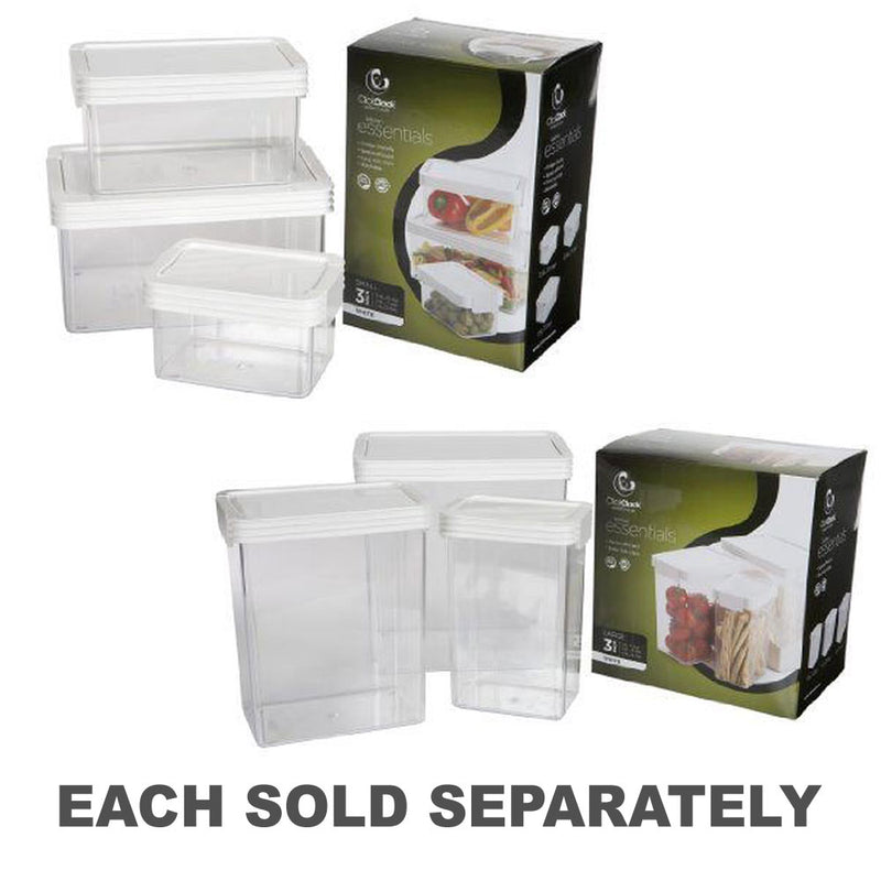 ClickClack Basics Square Container 3pcs (White)