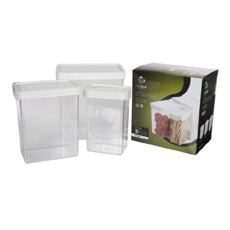 ClickClack Basics Square Container 3pcs (bianco)