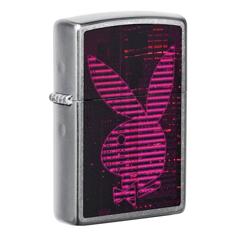 Briquet Zippo Playboy Design Street chromé