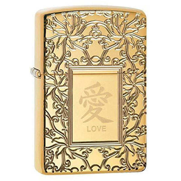 Zippo Love Armor High Polish Brass Lighter