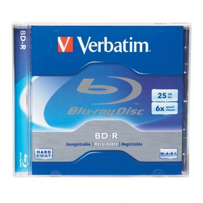 Disco blu-ray verbatim con custodia (25 GB)