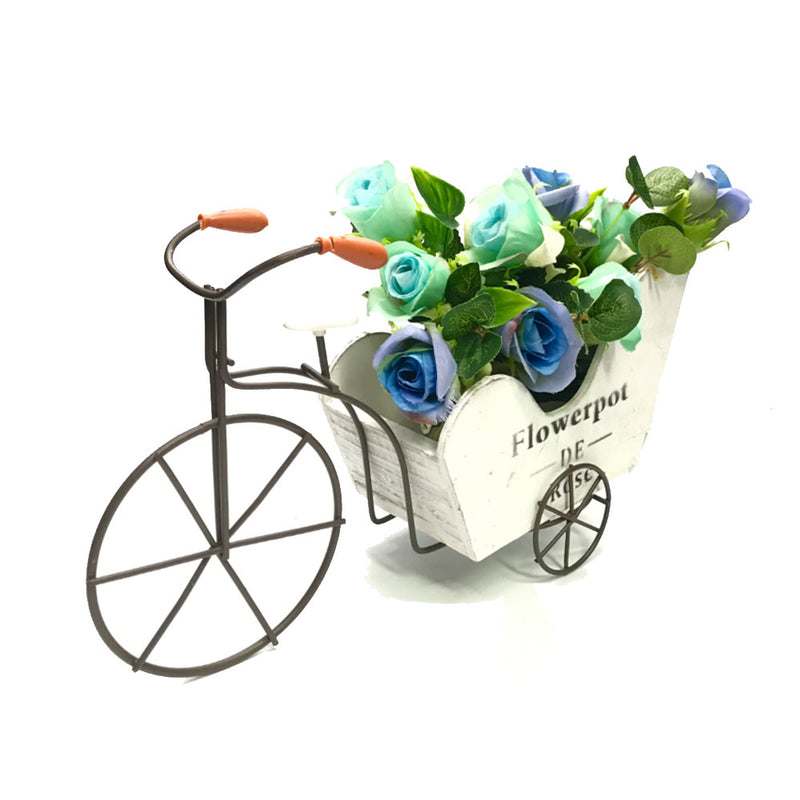 Pot de fleurs de Rose Vélo à 3 roues avec décoration florale