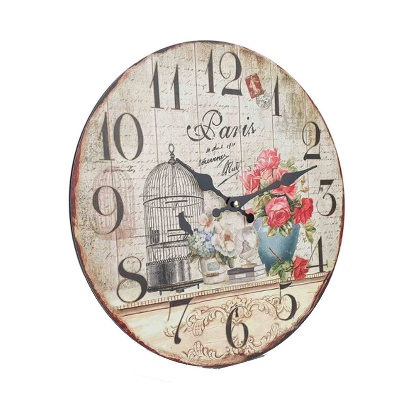  Reloj de pared clásico de MDF de 12" (34x34x2,5 cm)