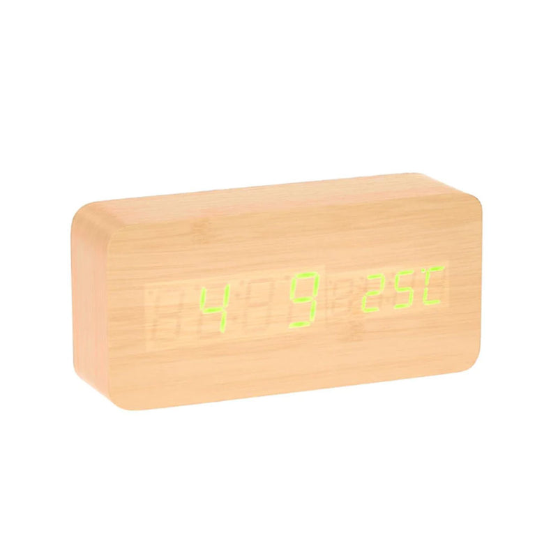  Reloj de mesa LED cuboides con pantalla de temperatura