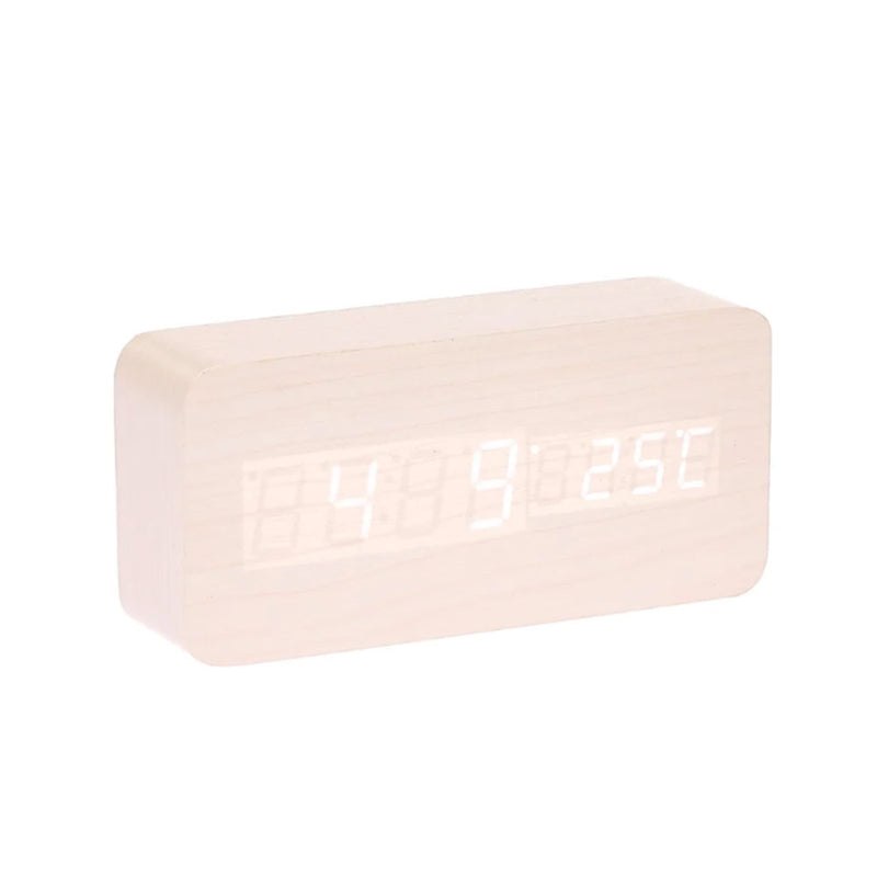  Reloj de mesa LED cuboides con pantalla de temperatura