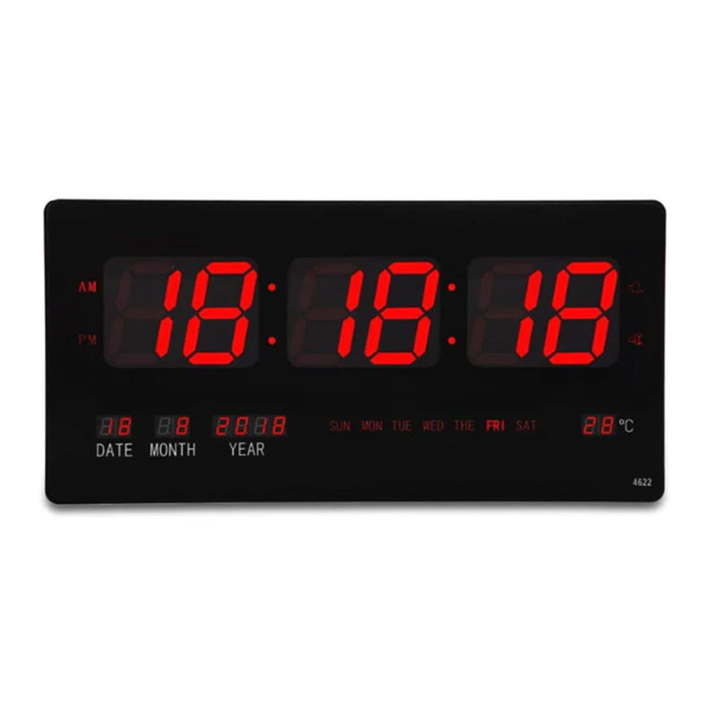  Reloj de pared con calendario y temperatura LED