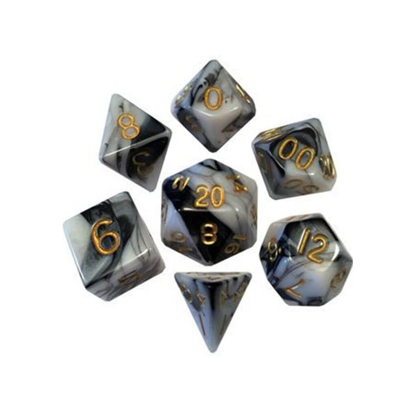 Dadi metallici gameacrylic da dadi set di marmo (numeri)