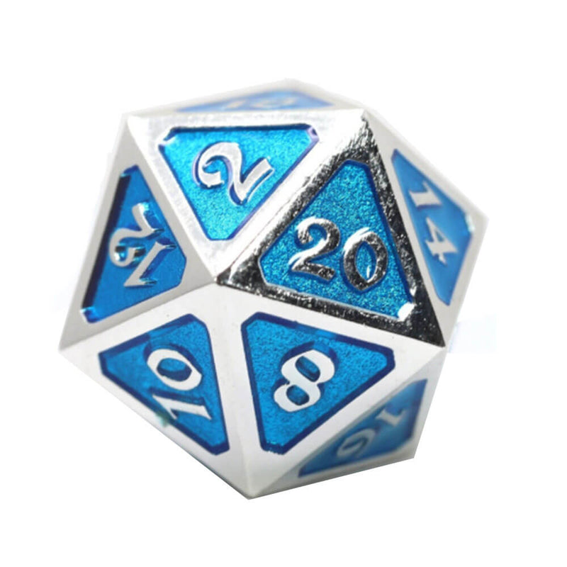  D20 Dados Metal Mythica Platino (Individual)