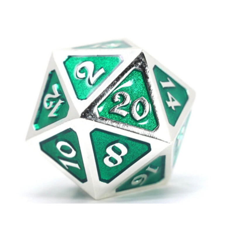  D20 Dados Metal Mythica Platino (Individual)