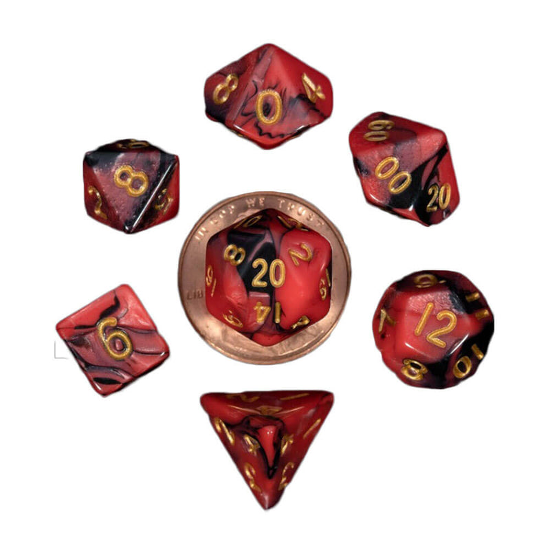 MDG Mini Poly Dice Set (avec numéro d'or)