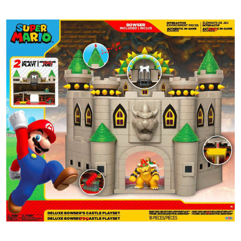 World of Nintendo 2.5" Deluxe Bowsers Castle Playset Figures