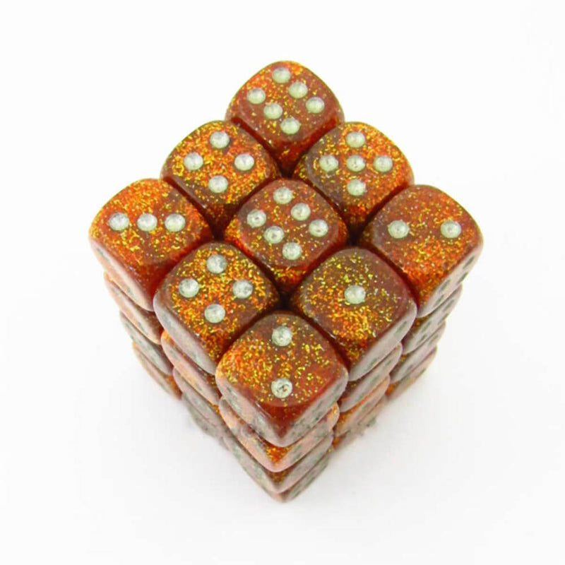 D6 Dice Glitter 12 mm (36 dadi)