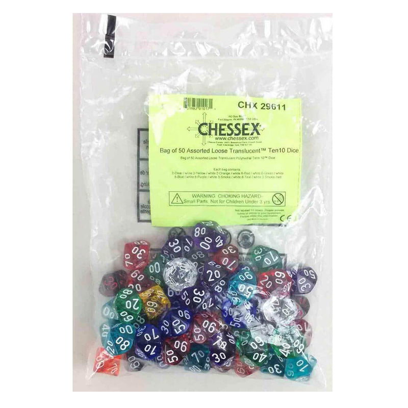 D10 Dice Assorted Poliedrico sciolto (50 dadi)