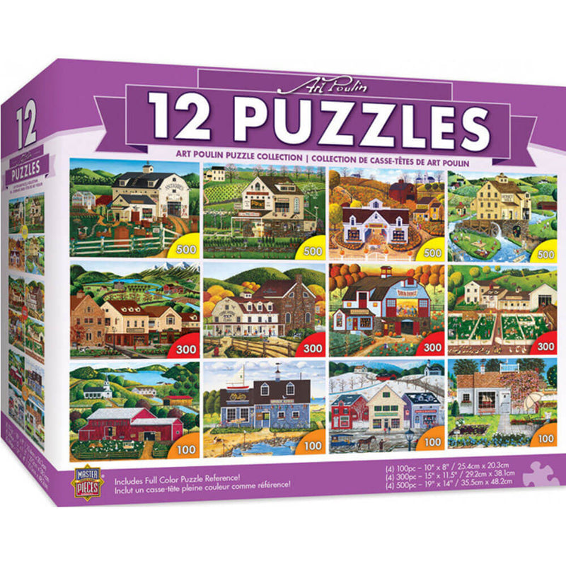 Lot de 12 puzzles Masterpieces