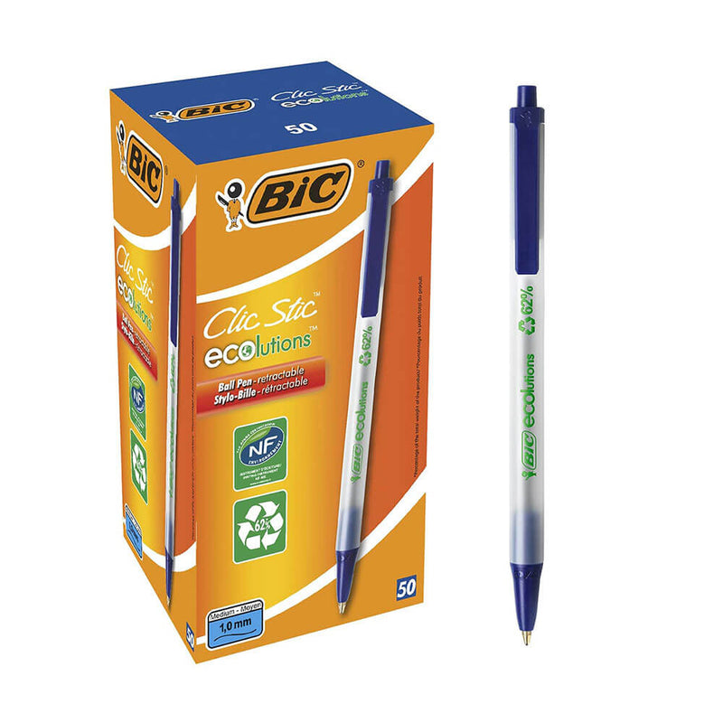 BIC ECOLUTIONS CLIC Ballpoint Pen 1,0 mm (50pk)