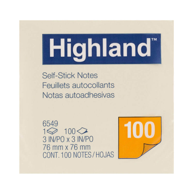 Highland Stick On Notes Jaune 12pk