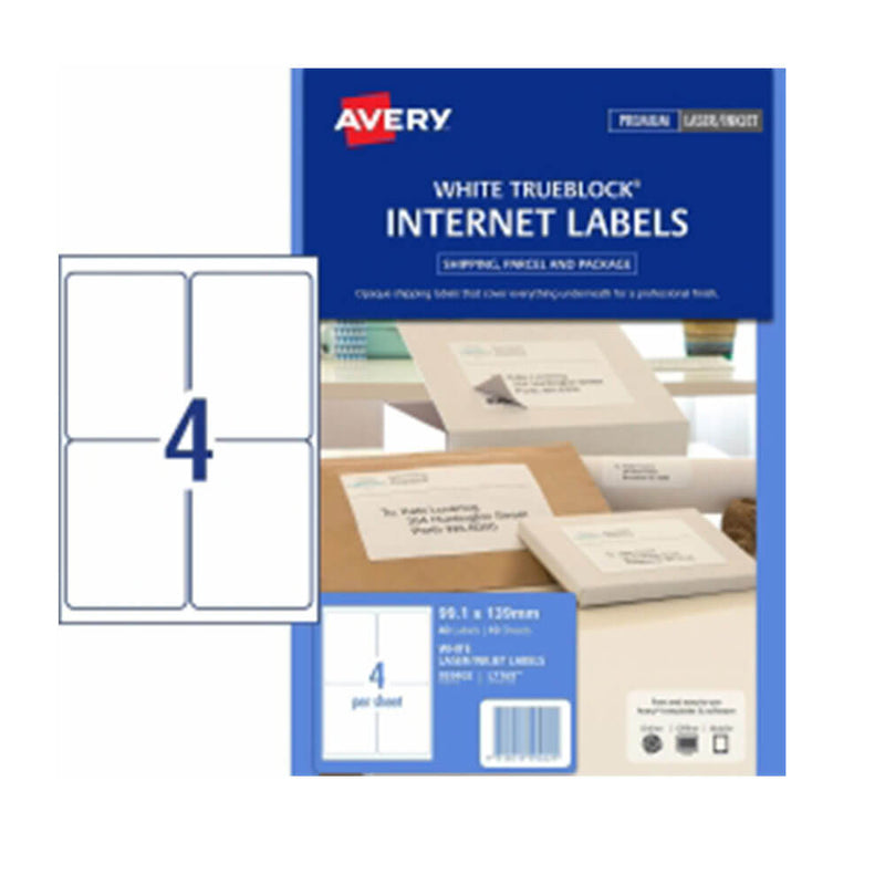 Avery Trueblock Internet Shipping Etichetta 10pk White