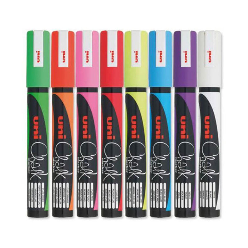 Uni Chalk Marker Assortiment (12pk)