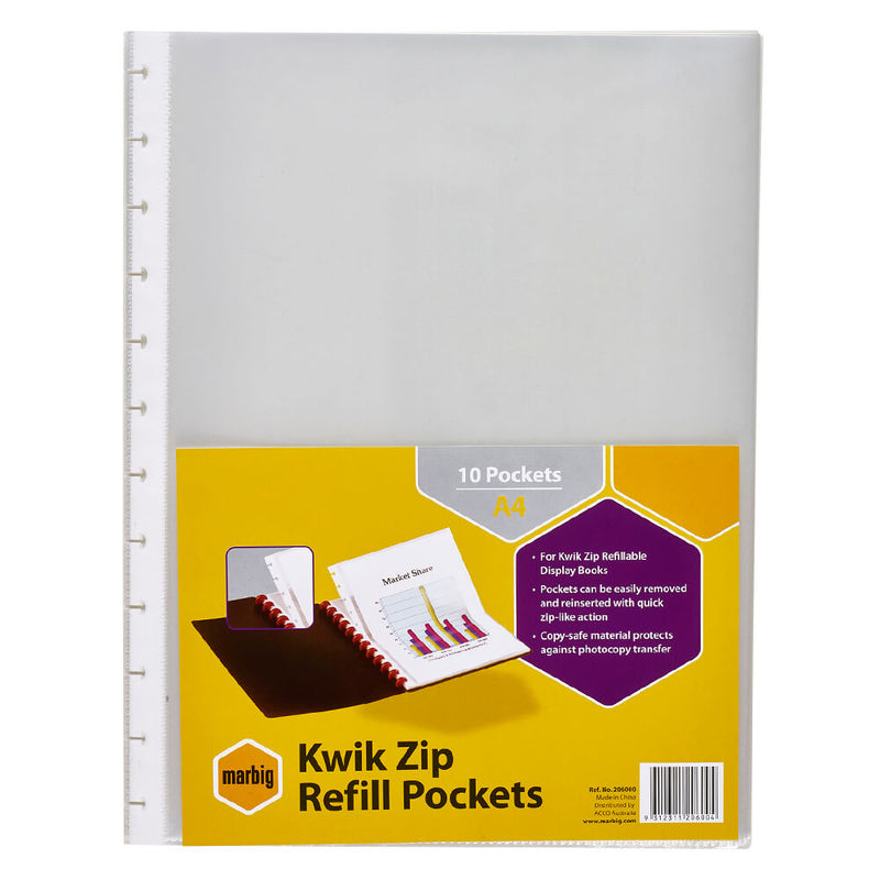 Tasche di ricarica del libro Marbig Display 10PK (A4)