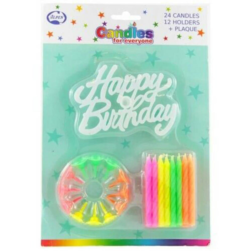 ALPEN Birthday Candles with Holder (24pk)
