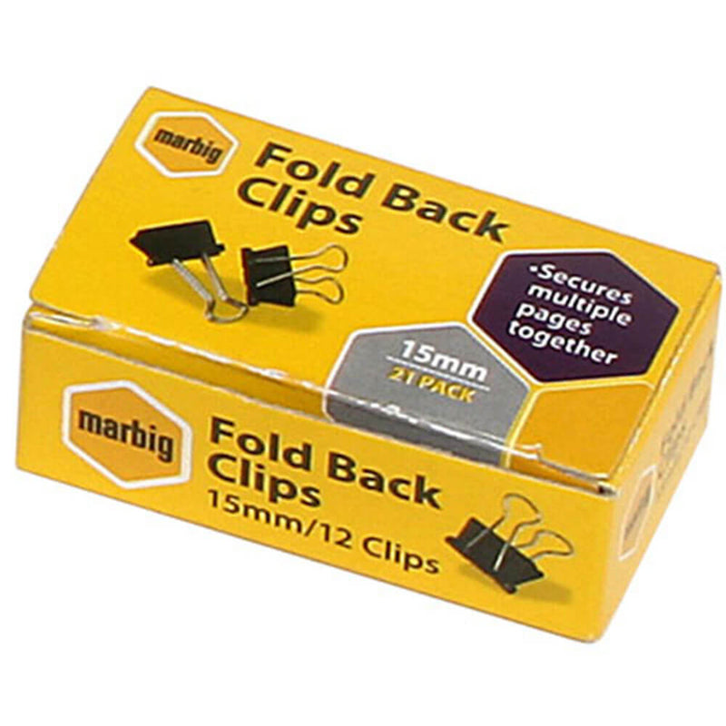  Clips plegables Marbig 12/caja (negro)