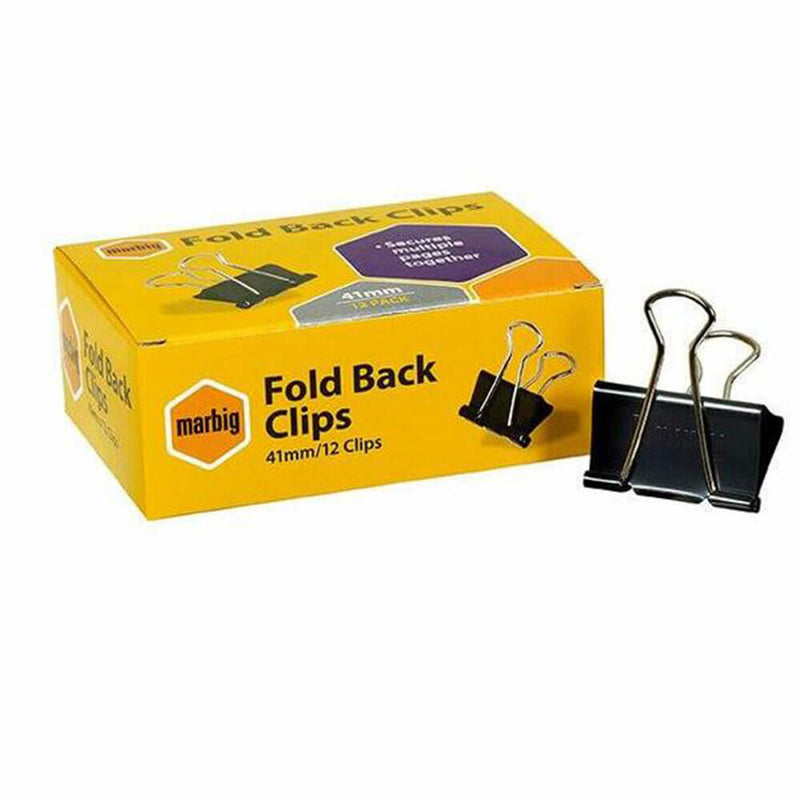  Clips plegables Marbig 12/caja (negro)