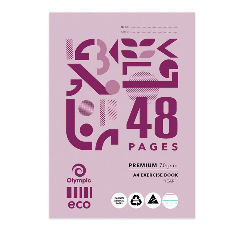  Cuaderno de ejercicios Olympic A4 ecoreciclado de 48 páginas, paquete de 20