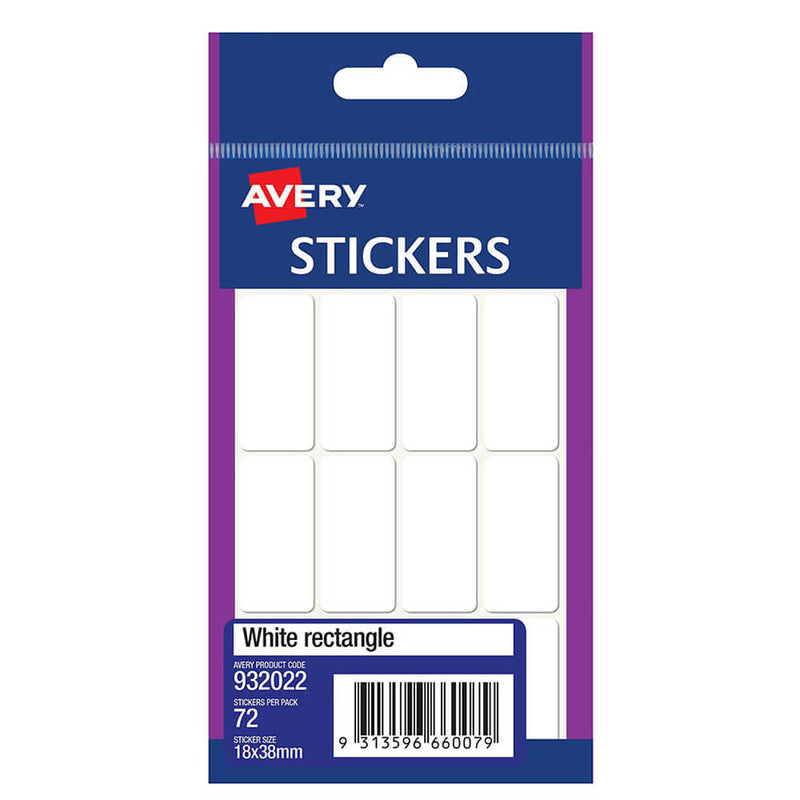 Autocollants rectangulaires multi-usages Avery (paquet de 10)