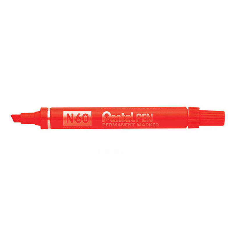  Pentel N60 Marcador Permanente Punta Cincel 12uds