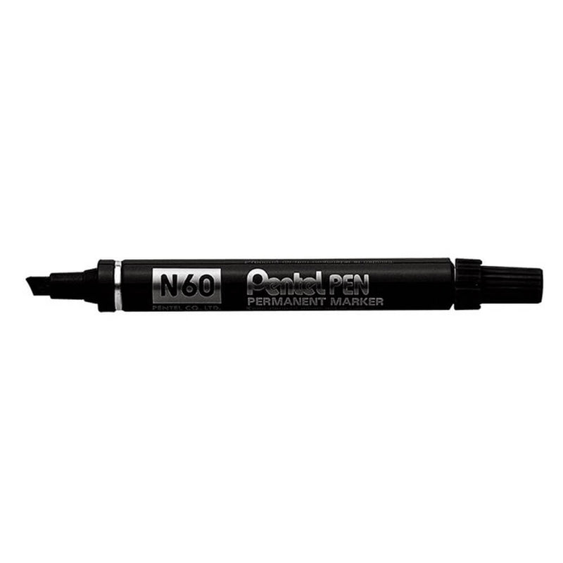  Pentel N60 Marcador Permanente Punta Cincel 12uds