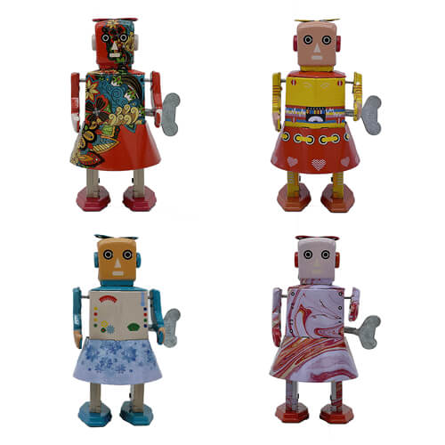 Mr. & Mrs. Tin Robot Toy 15cm